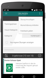 Formular für eigene Übungen in der App aufrufen Formular für eigene Übungen in der App aufrufen